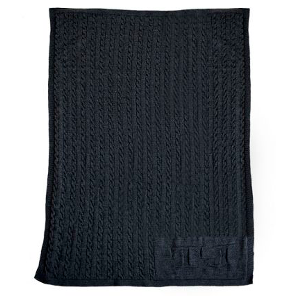 Navy cable knit blanket hot sale