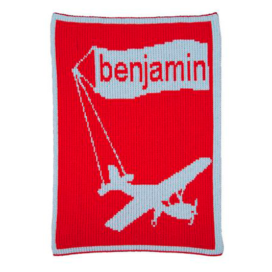 Airplane & Name Banner Blanket