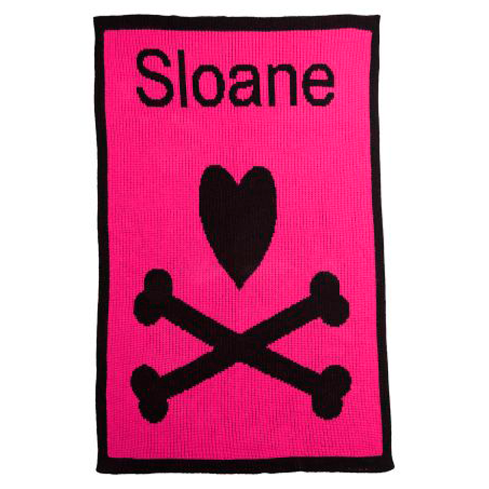 Heart & Crossbones Stroller Blanket Butterscotch Blankees Butterscotch Blankees