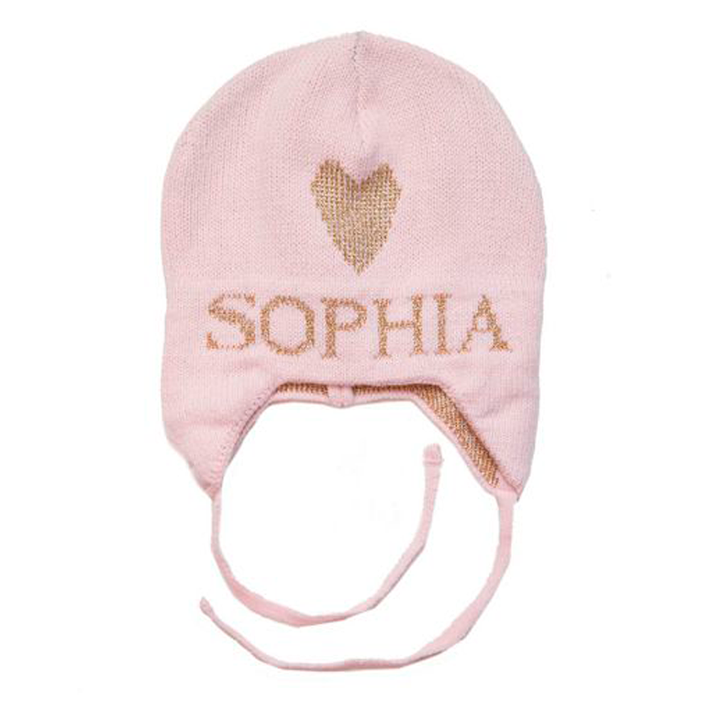 Metallic Single Heart Hat - Regular or Earflap