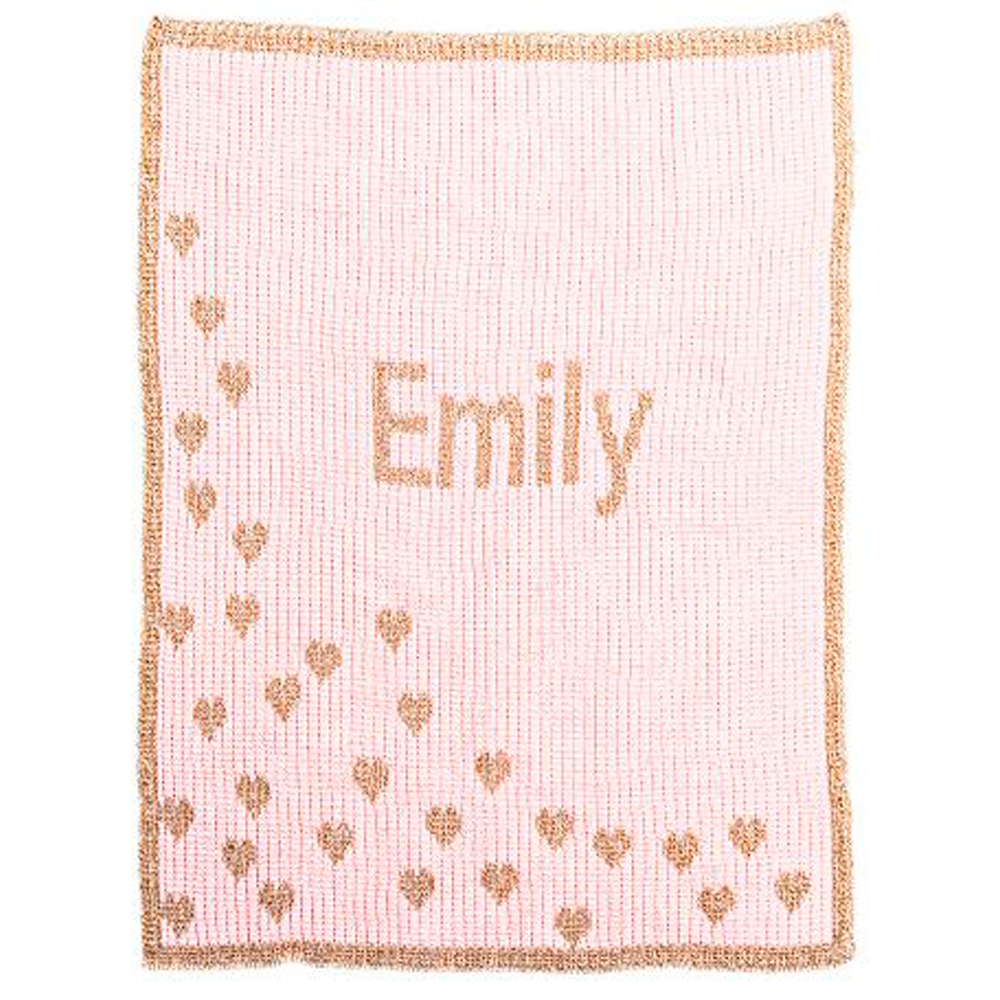Metallic Sprinkled Hearts Stroller Blanket Butterscotch Blankees Butterscotch Blankees