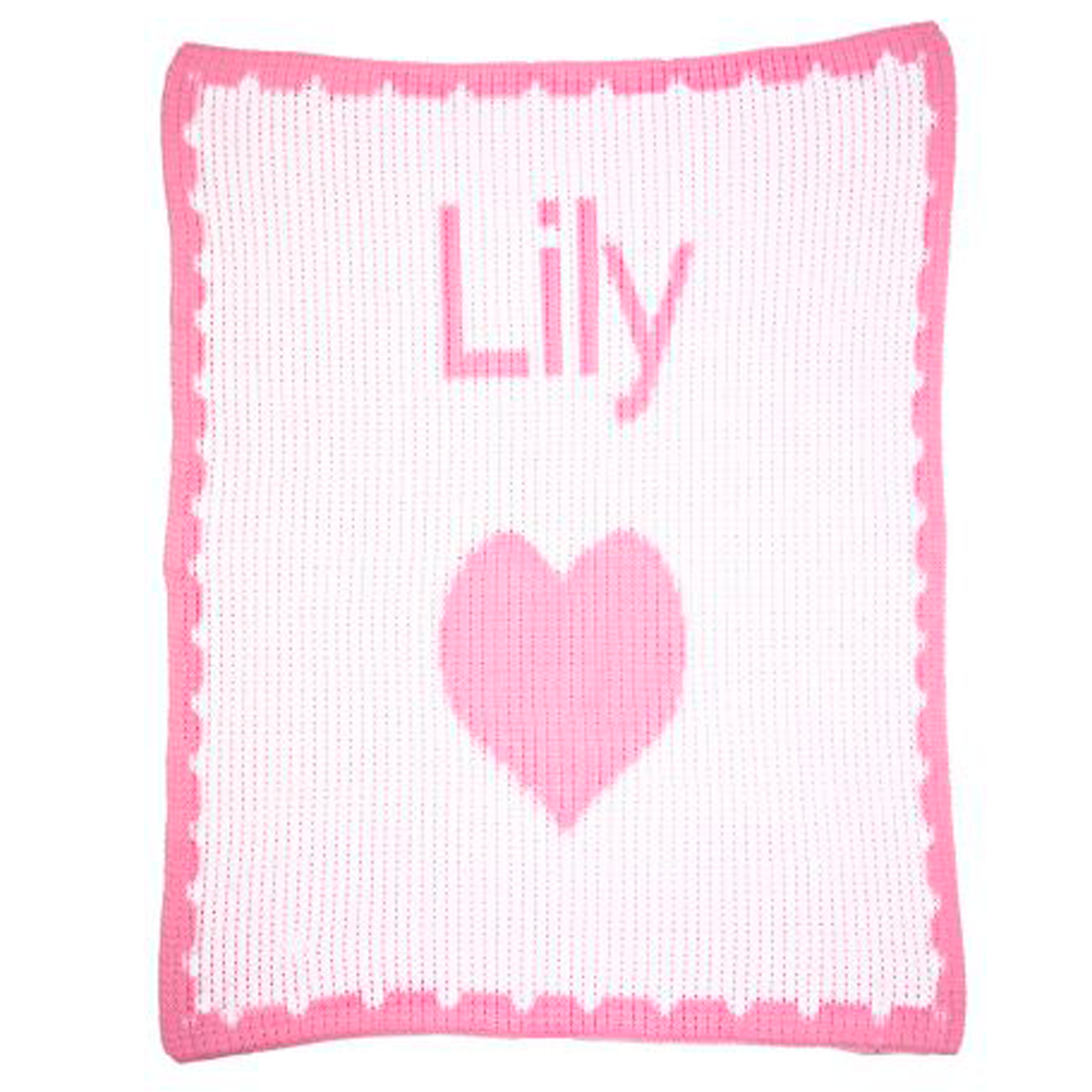 Single Heart & Scalloped Edge Stroller Blanket Butterscotch Blankees Butterscotch Blankees