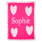 Floating Hearts with Name & Scalloped Edge Blanket