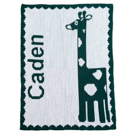 Giraffe & Name Blanket