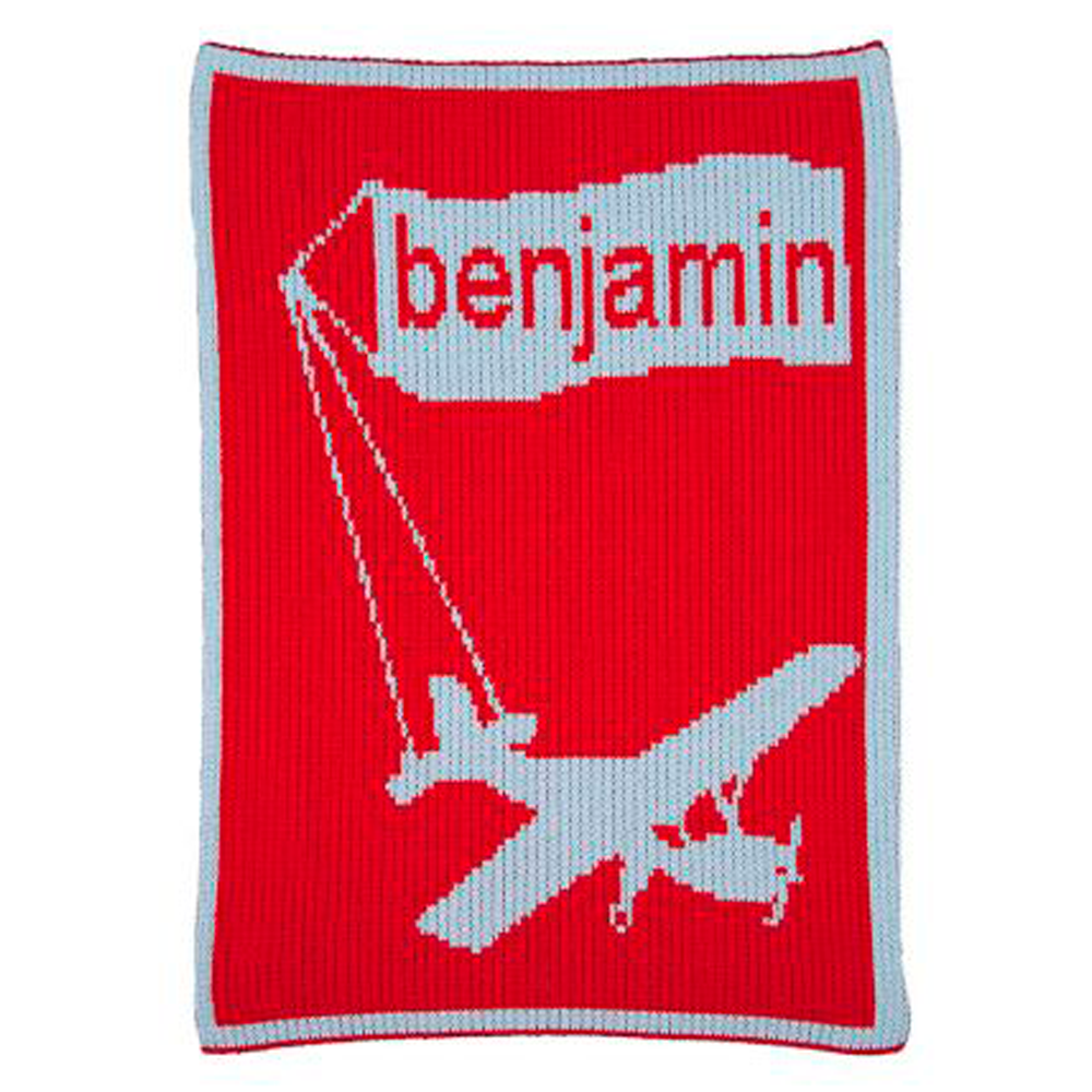 Airplane & Name Banner Stroller Blanket