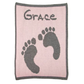 Baby Footprint & Name Blanket