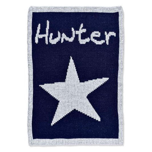 Metallic Single Star & Name Blanket
