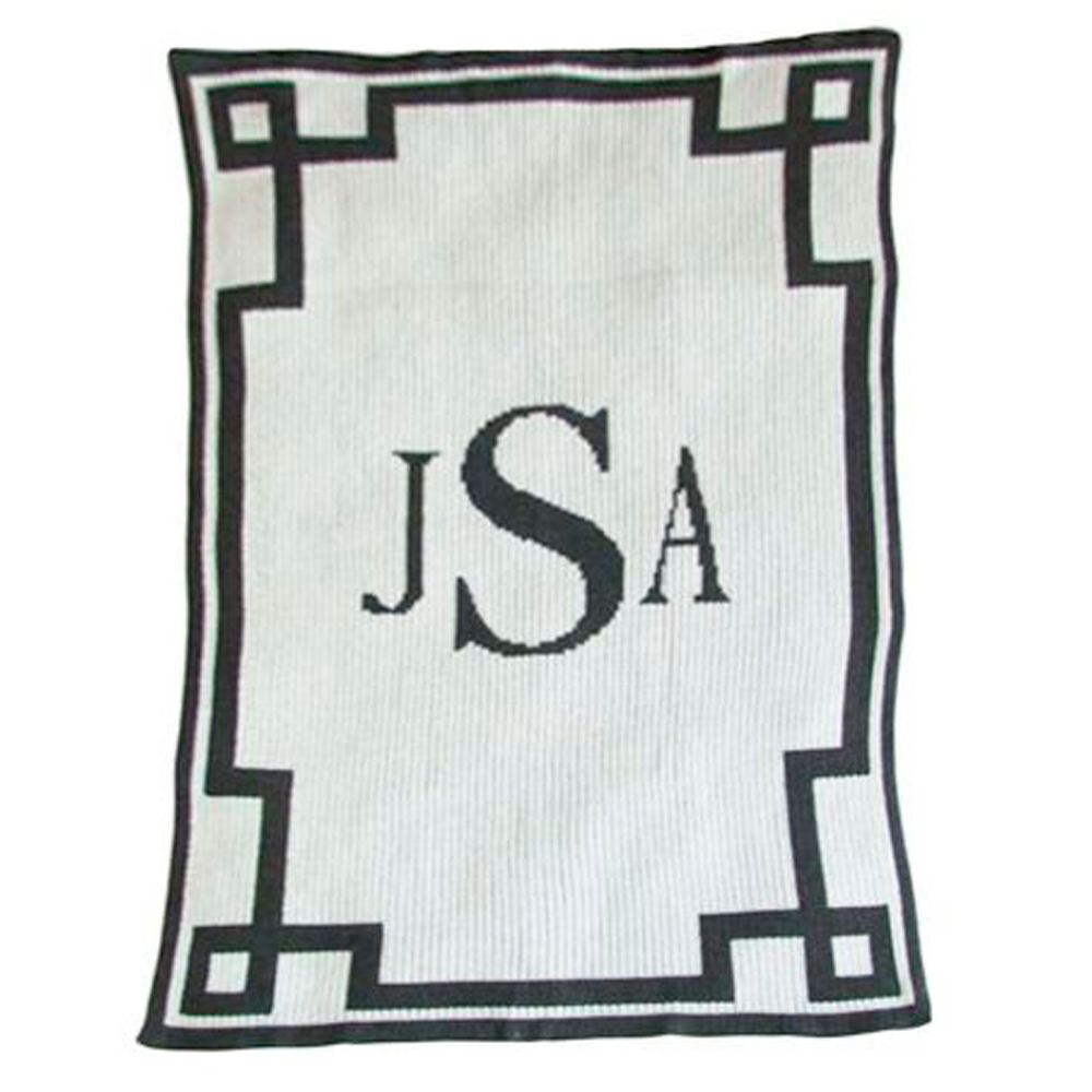 Monogram & Scroll Stroller Blanket