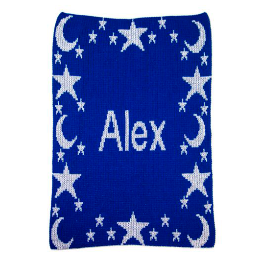 Metallic Night Time Sky & Name Blanket