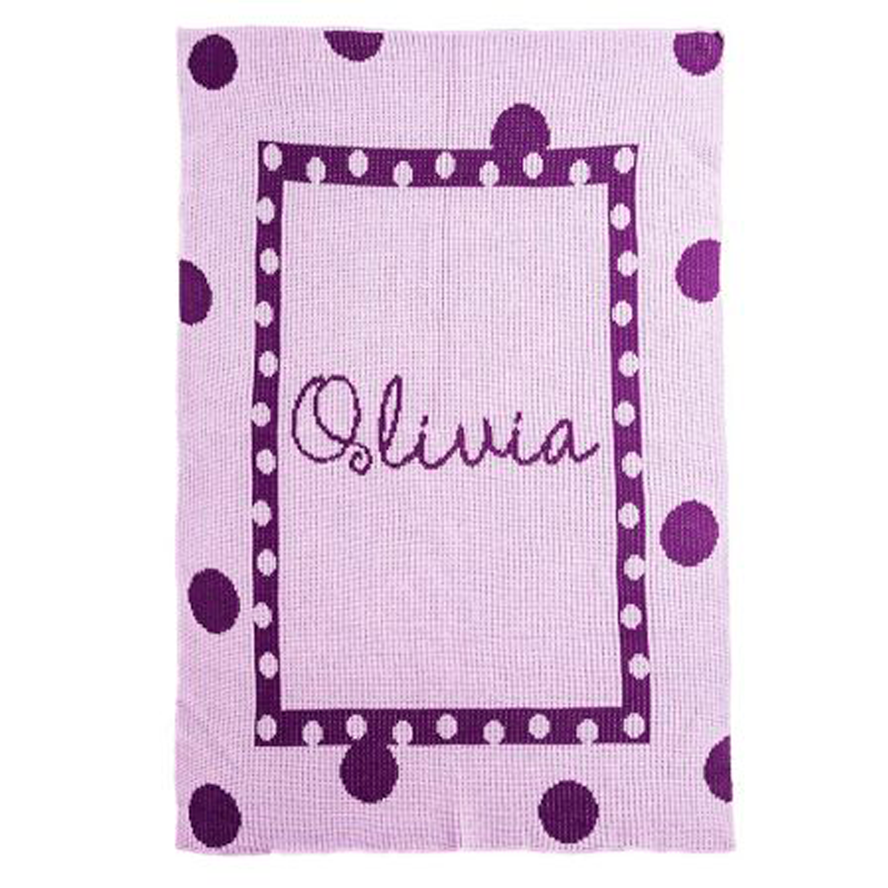 Large Polka Dot & Name Blanket
