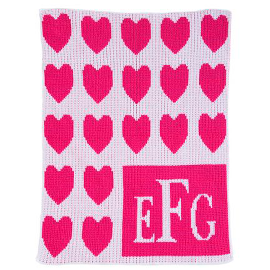 Lots of Hearts & Monogram Blanket