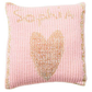 Metallic Single Heart & Name Pillow