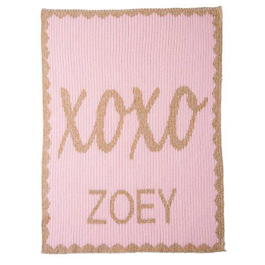Metallic Hugs & Kisses Name Blanket