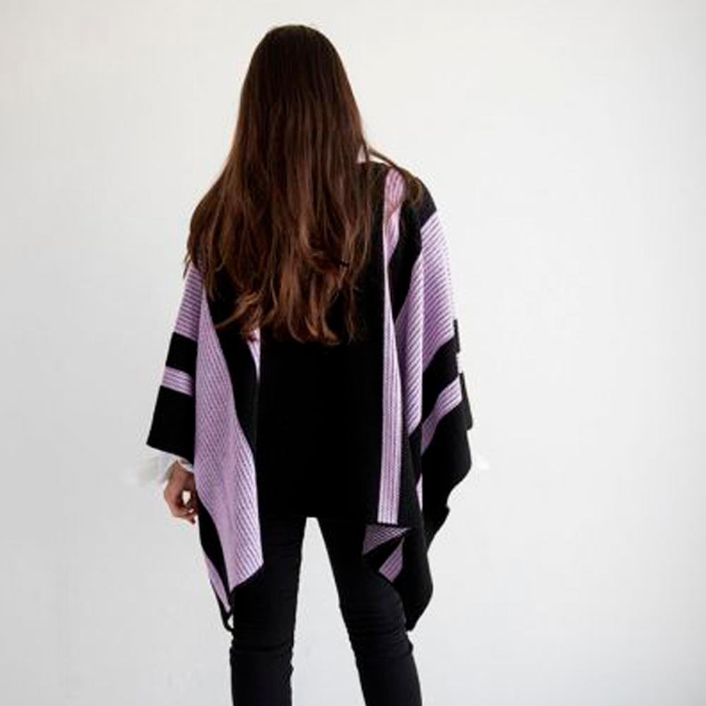 Personalized Striped Blanket Poncho