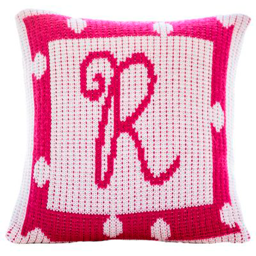 Polka Dots Border & Initial Pillow