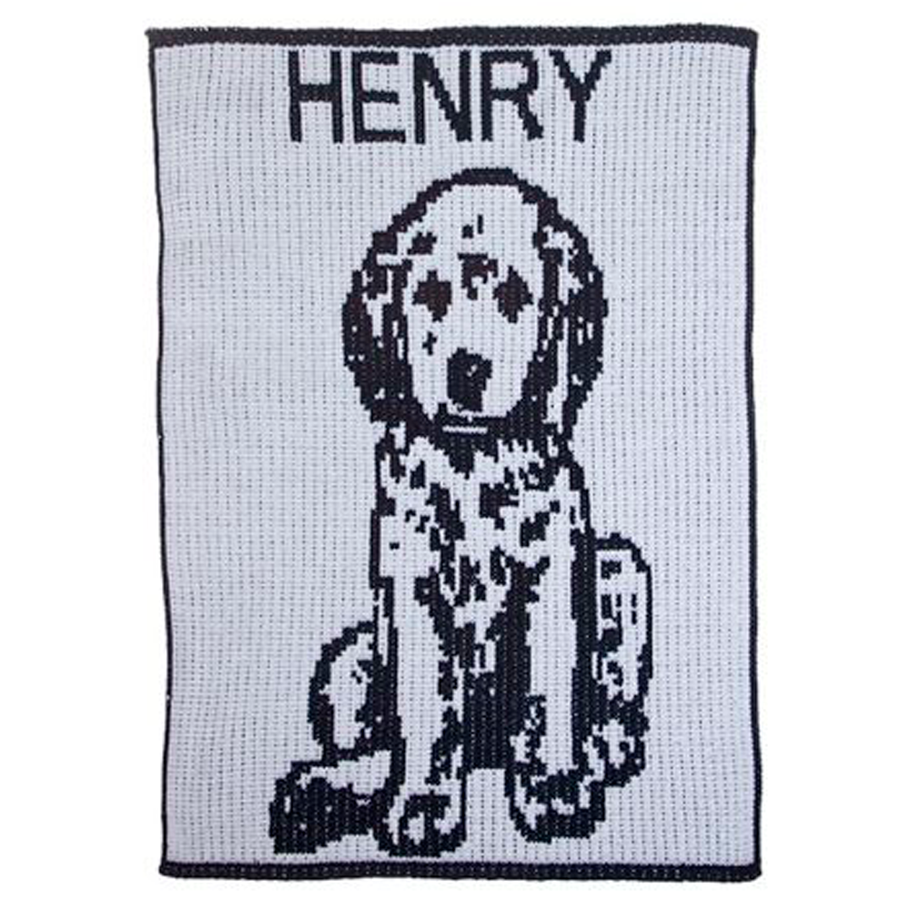 Puppy Dog & Name Stroller Blanket