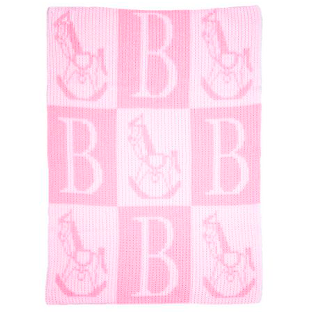 Rocking Horse & Initial Stroller Blanket - Butterscotch Blankees ...