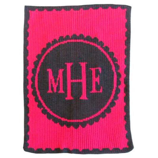 Scalloped Monogram Blanket