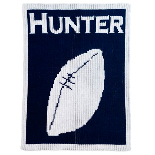 Single Football & Name Blanket