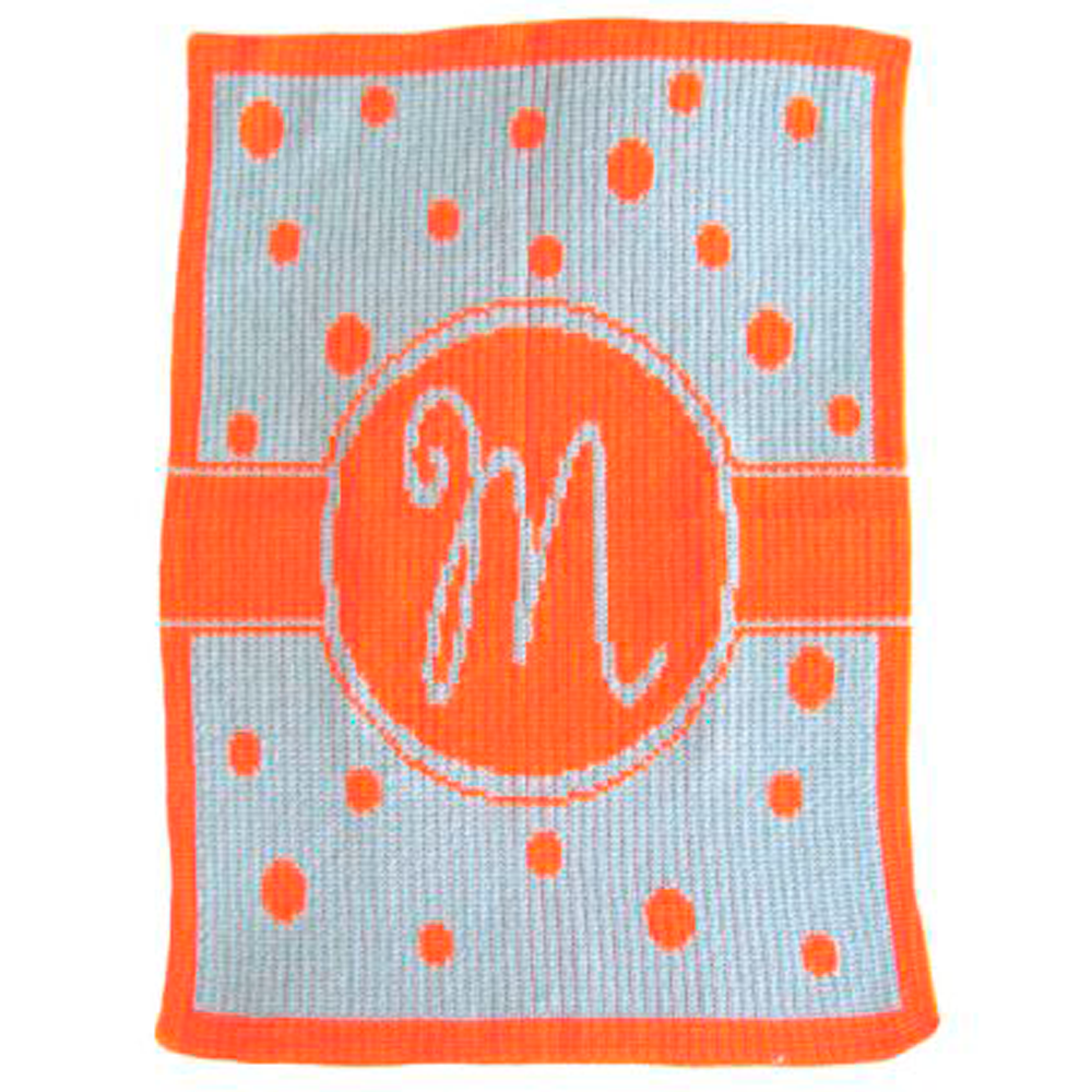 Single Initial Polka Dot Banner Blanket