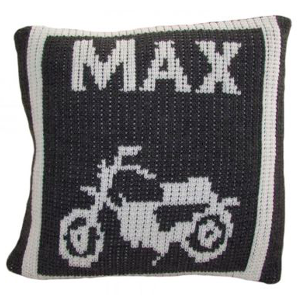 Vintage Motorcycle & Name Pillow